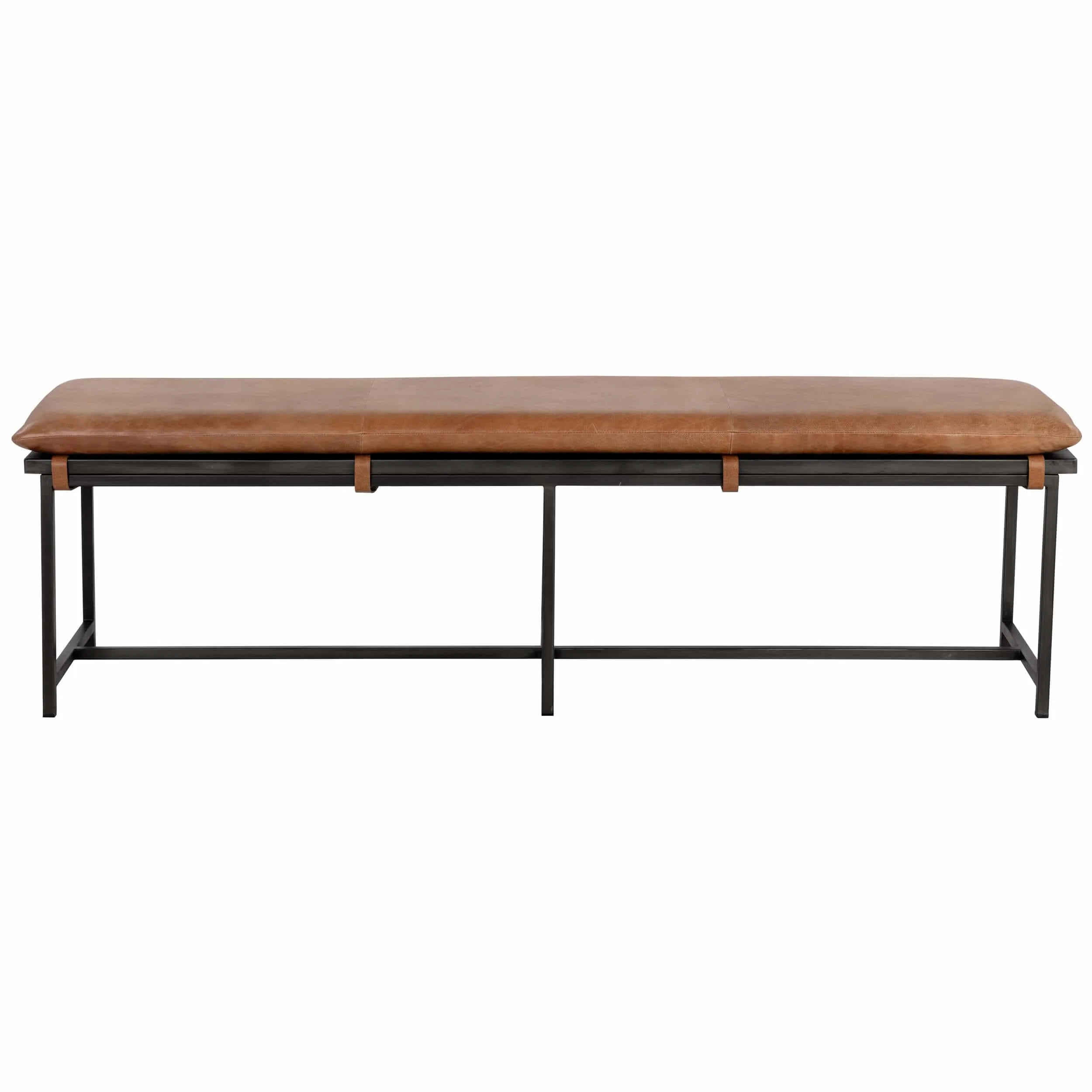Zancor Leather Bench, Tan