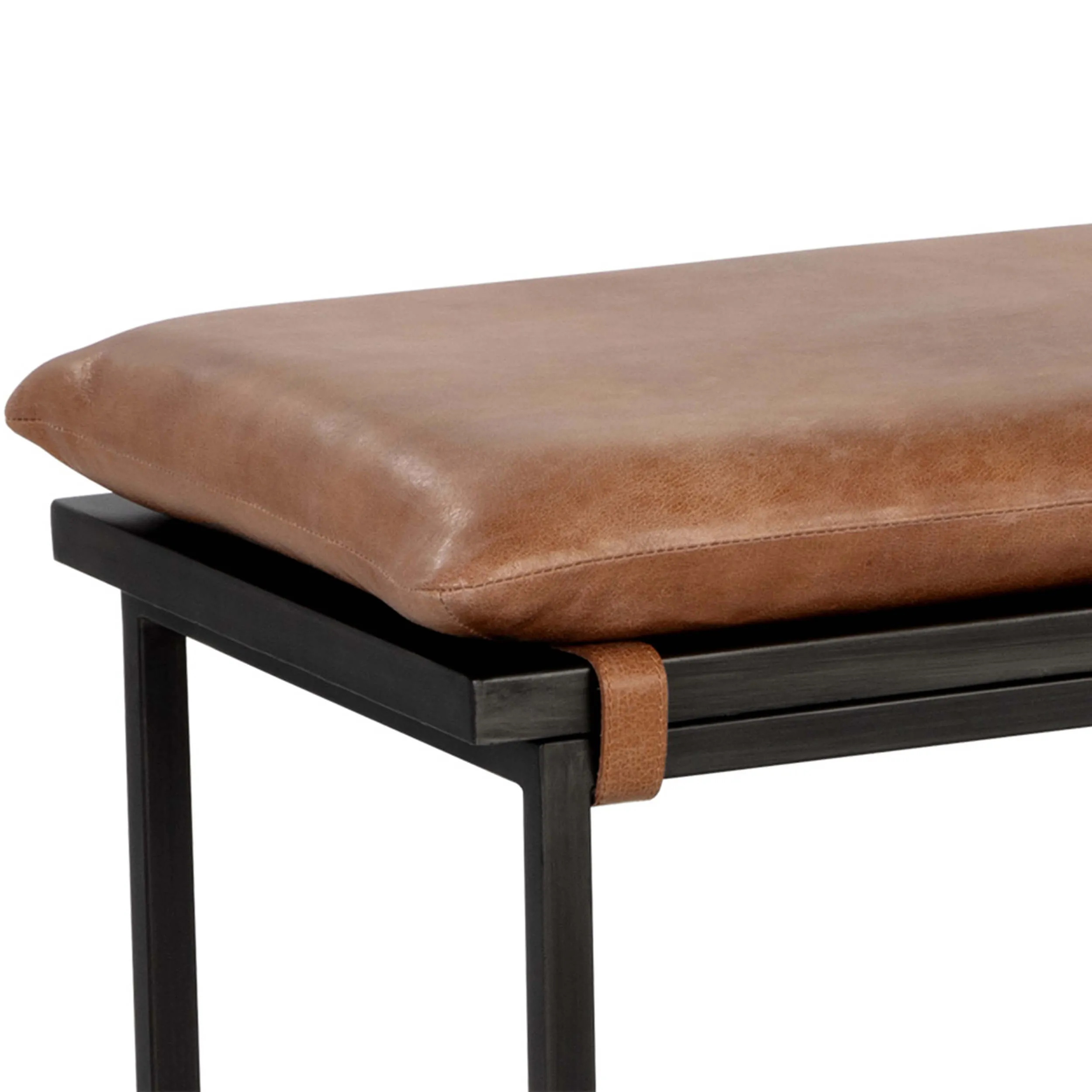 Zancor Leather Bench, Tan