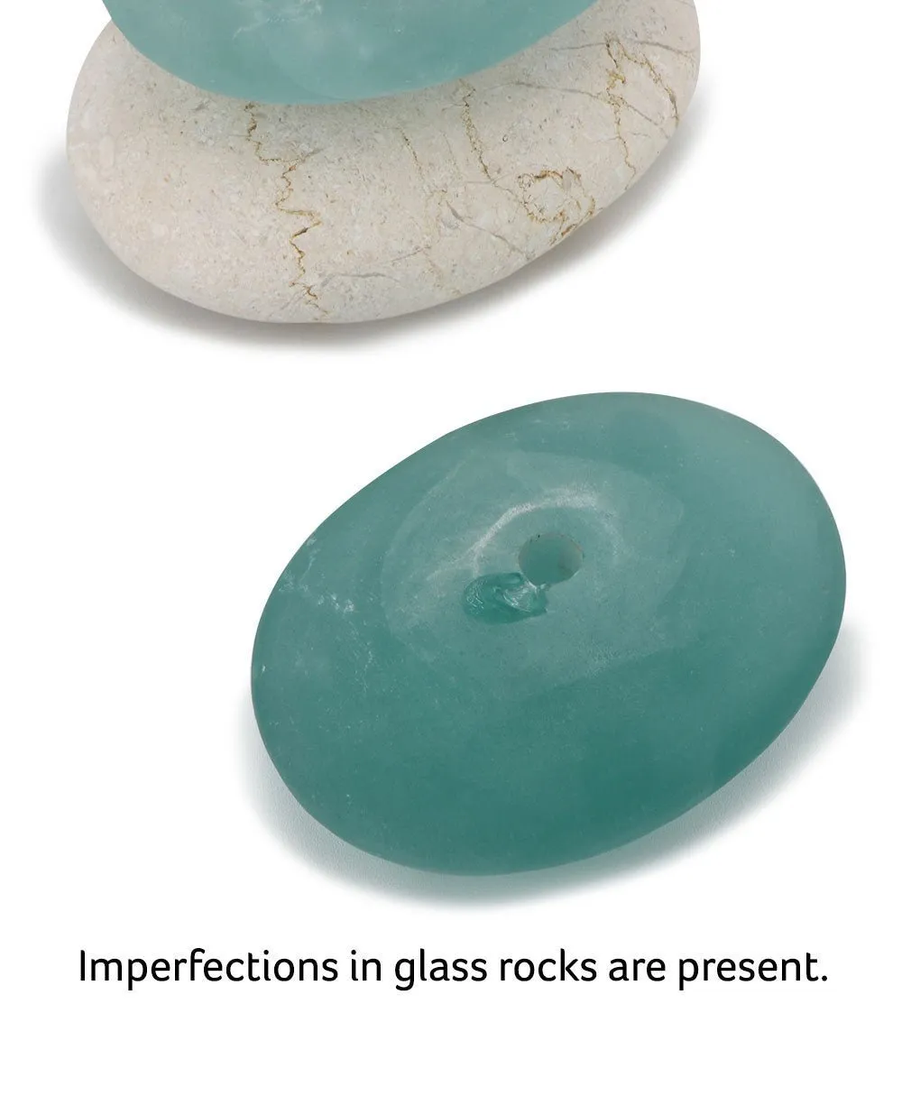 Zen Cairn Rock And Glass Statue, 12 Inches